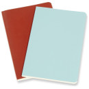Moleskine Volant Pocket Plain Coral Orange Aquamarine Blue Set 2pcs