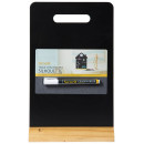 Μαυροπίνακας Επιτραπέζιος Securit Διπλής Όψης με Ξύλινη Βάση Χερούλι FBT-CARRY