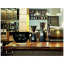 Μαυροπίνακας Επιτραπέζιος Securit Διπλής Όψης με Ξύλινη Βάση Κούπα FBT-CUP