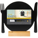 Μαυροπίνακας Επιτραπέζιος Securit Διπλής Όψης με Ξύλινη Βάση Πιάτο FBT-PLATE