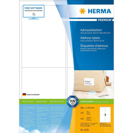 Herma Ετικέτες λευκές 99,6x139