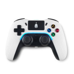 Spartan Gear - Aspis 4 Wired  Wireless Controller (Compatible With pc [Wired] and Playstation 4 [Wireless]) (White/black)