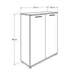 Ντουλάπι - Παπουτσοθήκη 24 Ζευγών Ultra Megapap Δίφυλλο σε Χρώμα Λευκό 91x35x108εκ.
