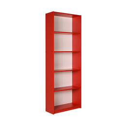 Βιβλιοθήκη max Megapap σε Χρώμα Κόκκινο 58x23x170εκ.