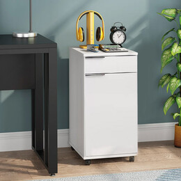 Ντουλάπι Diamond Megapap Τροχήλατο σε Χρώμα Λευκό 50x40x100εκ.