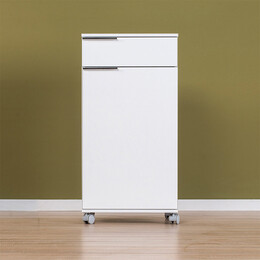 Ντουλάπι Diamond Megapap Τροχήλατο σε Χρώμα Λευκό 50x40x100εκ.