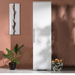 Ντουλάπα Ρούχων - Παπουτσοθηκη 16 Ζευγών Diamond Megapap Μονόφυλλη σε Λευκό 50x35x187εκ.