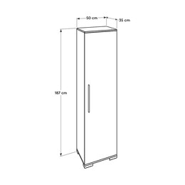 Ντουλάπα Ρούχων - Παπουτσοθηκη 16 Ζευγών Diamond Megapap Μονόφυλλη σε Λευκό 50x35x187εκ.