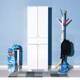 Ντουλάπα Ρούχων Diamond Megapap Δίφυλλη σε Χρώμα Λευκό 60x38x187εκ.