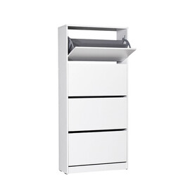 Παπουτσοθήκη Flat duo Megapap 24 Ζευγών σε Χρώμα Λευκό 73x26x157εκ.