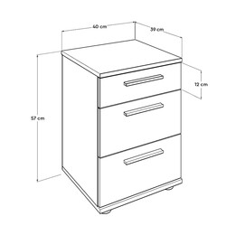 Κομοδίνο - Συρταριέρα Trendline Megapap Χρώμα Καρυδί 40x39x57εκ.