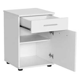 Κομοδίνο - Συρταριέρα Γραφείου Trendline Megapap σε Χρώμα Λευκό 40x39x57εκ.