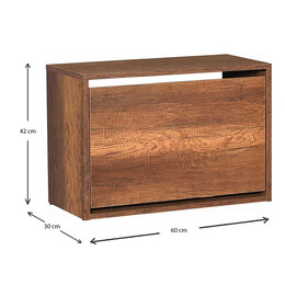 Παπουτσοθήκη 6 Ζεύγων Step Megapap σε Χρώμα Καρυδί 60x30x42εκ.