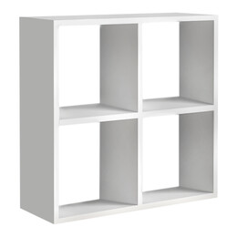 Βιβλιοθήκη Cube Megapap από Μελαμίνη Χρώμα Λευκό 60x23x60εκ.
