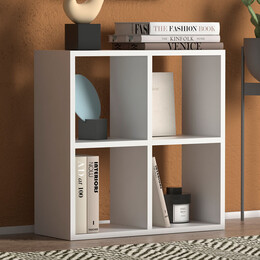 Βιβλιοθήκη Cube Megapap από Μελαμίνη Χρώμα Λευκό 60x23x60εκ.