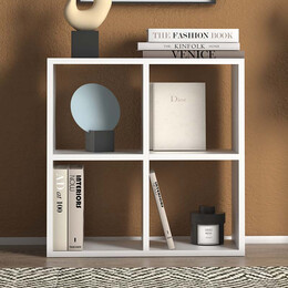 Βιβλιοθήκη Cube Megapap από Μελαμίνη Χρώμα Λευκό 60x23x60εκ.