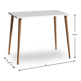 Γραφείο Fiona Megapap από Μελαμίνη Χρώμα Λευκό 90x55x75εκ.