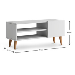 Έπιπλο Τηλεόρασης Porto Megapap από Μελαμίνη Χρώμα Λευκό 90x32x42εκ.