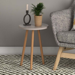 Βοηθητικό Τραπεζάκι Roma Megapap από Μελαμίνη Χρώμα Cappuccino 33,5x33,5x46εκ.