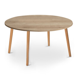 Τραπεζάκι Σαλονιού Circle Megapap από Μελαμίνη Χρώμα oak 90x90x40εκ.