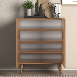 Παπουτσοθήκη Μελαμίνης Luce Megapap 12 Ζευγών Χρώμα Καρυδί 70x35x85εκ.