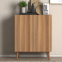 Παπουτσοθήκη Μελαμίνης Luce Megapap 12 Ζευγών Χρώμα Καρυδί 70x35x85εκ.