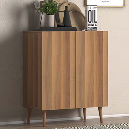 Παπουτσοθήκη Μελαμίνης Luce Megapap 12 Ζευγών Χρώμα Καρυδί 70x35x85εκ.