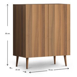 Παπουτσοθήκη Μελαμίνης Luce Megapap 12 Ζευγών Χρώμα Καρυδί 70x35x85εκ.