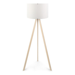 Φωτιστικό Δαπέδου Rosling Megapap Mdf/ύφασμα pvc Χρώμα Φυσικό/λευκό 38x21x140εκ.