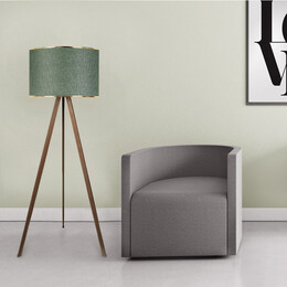 Φωτιστικό Δαπέδου Rosling Megapap Mdf/ύφασμα pvc Χρώμα Καρυδί/κυπαρισσί 38x21x140εκ.