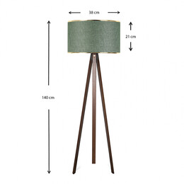 Φωτιστικό Δαπέδου Rosling Megapap Mdf/ύφασμα pvc Χρώμα Καρυδί/κυπαρισσί 38x21x140εκ.