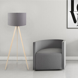 Φωτιστικό Δαπέδου Rosling Megapap Mdf/ύφασμα pvc Χρώμα Φυσικό/ανθρακί 38x21x140εκ.