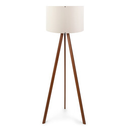 Φωτιστικό Δαπέδου Rosling Megapap Mdf/ύφασμα pvc Χρώμα Καρυδί/μπεζ 38x21x140εκ.