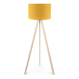 Φωτιστικό Δαπέδου Rosling Megapap Mdf/ύφασμα pvc Χρώμα Φυσικό/κροκί 38x21x140εκ.