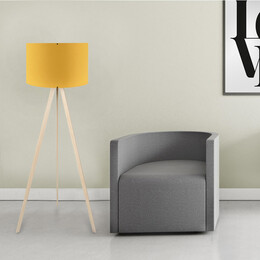 Φωτιστικό Δαπέδου Rosling Megapap Mdf/ύφασμα pvc Χρώμα Φυσικό/κροκί 38x21x140εκ.