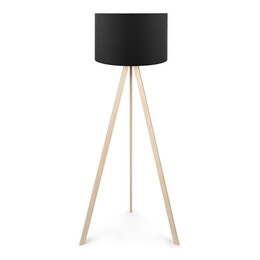 Φωτιστικό Δαπέδου Rosling Megapap Mdf/ύφασμα pvc Χρώμα Φυσικό/μαύρο 38x21x140εκ.