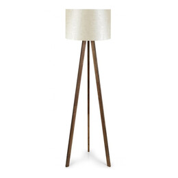 Φωτιστικό Δαπέδου Rosling Megapap Mdf/ύφασμα pvc Χρώμα Καρυδί/μπεζ 38x21x140εκ.