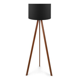 Φωτιστικό Δαπέδου Rosling Megapap Mdf/ύφασμα pvc Χρωμα Καρυδί/μαύρο 38x21x140εκ.
