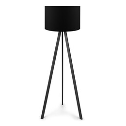 Φωτιστικό Δαπέδου Rosling Megapap Mdf/ύφασμα pvc Χρώμα Μαύρο 38x21x140εκ.
