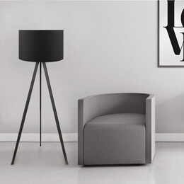 Φωτιστικό Δαπέδου Rosling Megapap Mdf/ύφασμα pvc Χρώμα Μαύρο 38x21x140εκ.