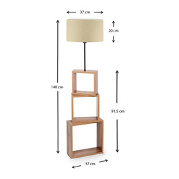 Φωτιστικό Δαπέδου Claude Megapap Mdf/fabric pvc Χρώμα Καφέ/μπεζ 37x20x140εκ.