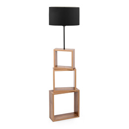 Φωτιστικό Δαπέδου Claude Megapap Mdf/fabric pvc Χρώμα Καφέ/μαύρο 37x20x140εκ.
