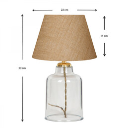 Φωτιστικό Επιτραπέζιο Atkinson Megapap Ύφασμα/πλαστικό Χρώμα Καφέ/χρυσό 22x14x30εκ.