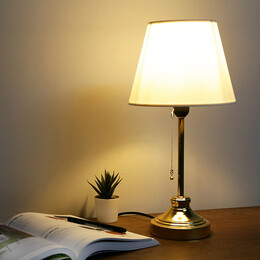 Φωτιστικό Επιτραπέζιο Harrison Megapap Ύφασμα/μέταλλο/mdf Χρώμα Λευκό/χρυσό 22x17x45εκ.