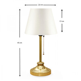 Φωτιστικό Επιτραπέζιο Harrison Megapap Ύφασμα/μέταλλο/mdf Χρώμα Λευκό/χρυσό 22x17x45εκ.