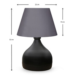 Φωτιστικό Επιτραπέζιο Hubert Megapap Ύφασμα/μέταλλο Χρώμα Γκρι/μαύρο 22x14x32εκ.