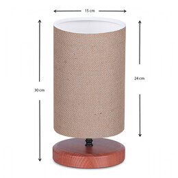 Φωτιστικό Επιτραπέζιο Winkler Megapap Wicker Ύφασμα/ξύλο/μέταλλο Χρώμα Ανοιχτό Καφέ 15x24x30εκ.