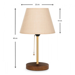 Φωτιστικό Επιτραπέζιο Tipton Megapap Μέταλλο/πλαστικό/mdf Χρώμα Μπεζ/χρυσό/καφέ 22x14x40εκ.