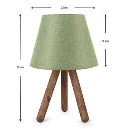 Φωτιστικό Επιτραπέζιο Lander Megapap Ύφασμα Pvc/ξύλο Χρώμα Κυπαρισσί/καφέ 22x17x32εκ.