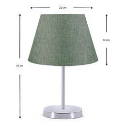 Φωτιστικό Επιτραπέζιο Jules Megapap Ύφασμα Pvc/χρώμιο Χρώμα Κυπαρισσί/ασημί 22x17x37εκ.